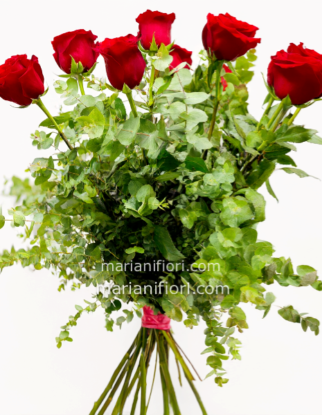 12 rose rosse a gambo lungo 90 cm di lunghezza