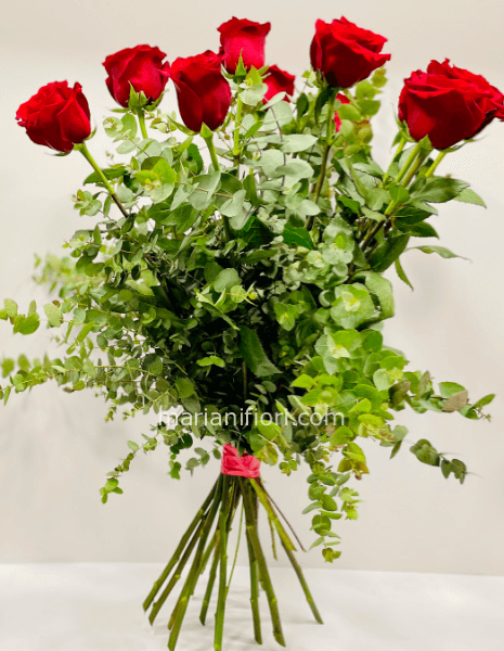 12 rose rosse a gambo lungo 90 cm di lunghezza
